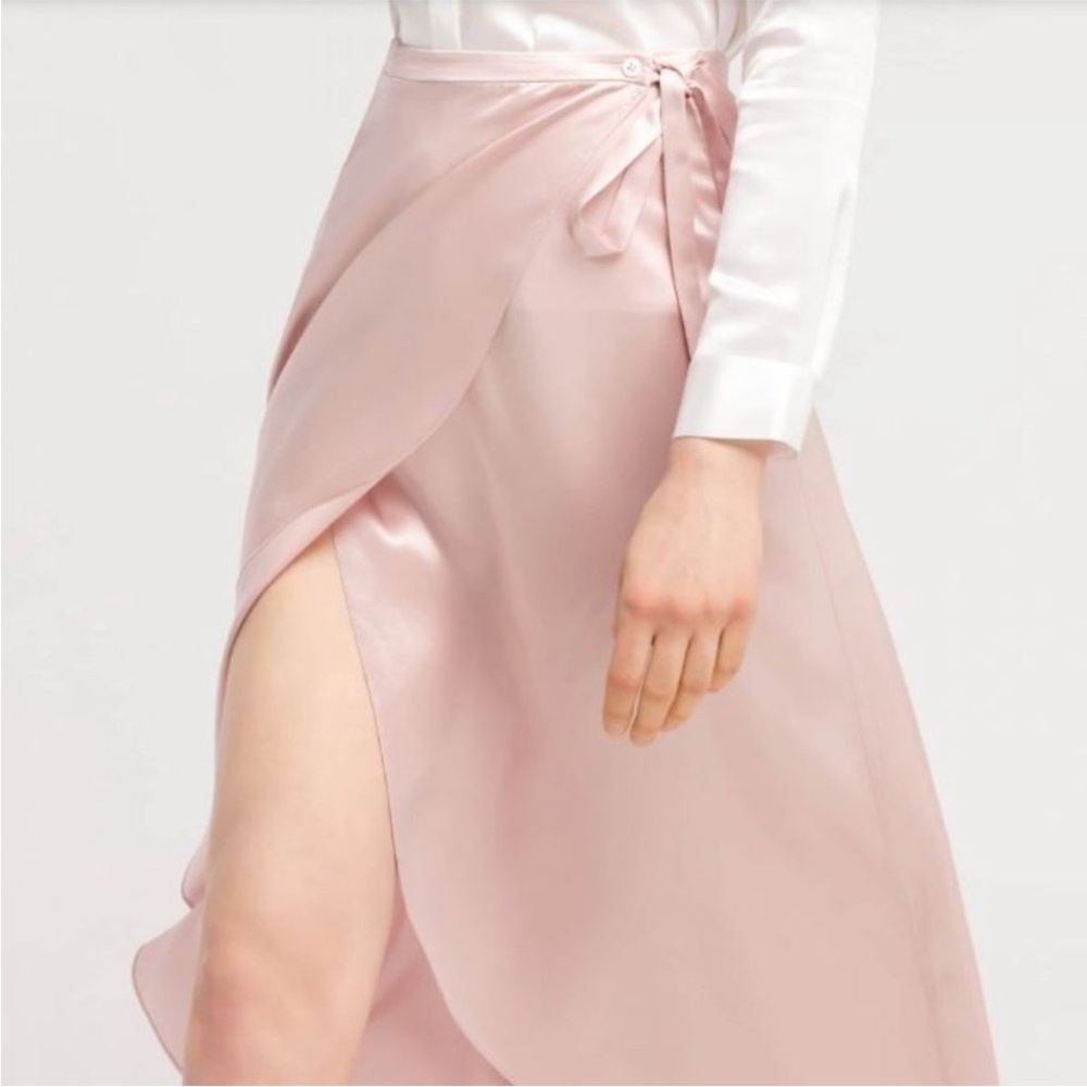 LILYSILK Tulip Hem 100 Silk Wrap Skirt size XS - Picture 2 of 6